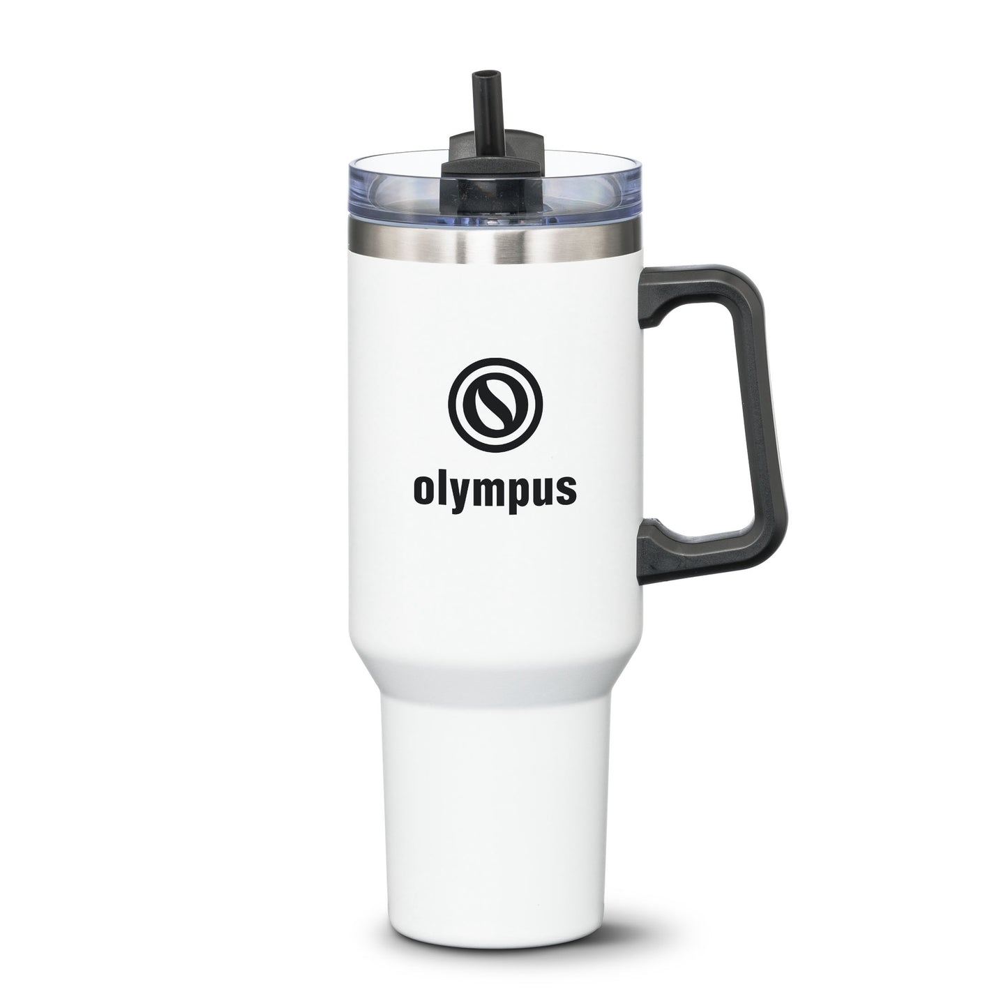 Double Insulated Compeer Handle Travel Mug w/Straw - 40oz - Custom Screen Printing or Full Colours Logo Printing