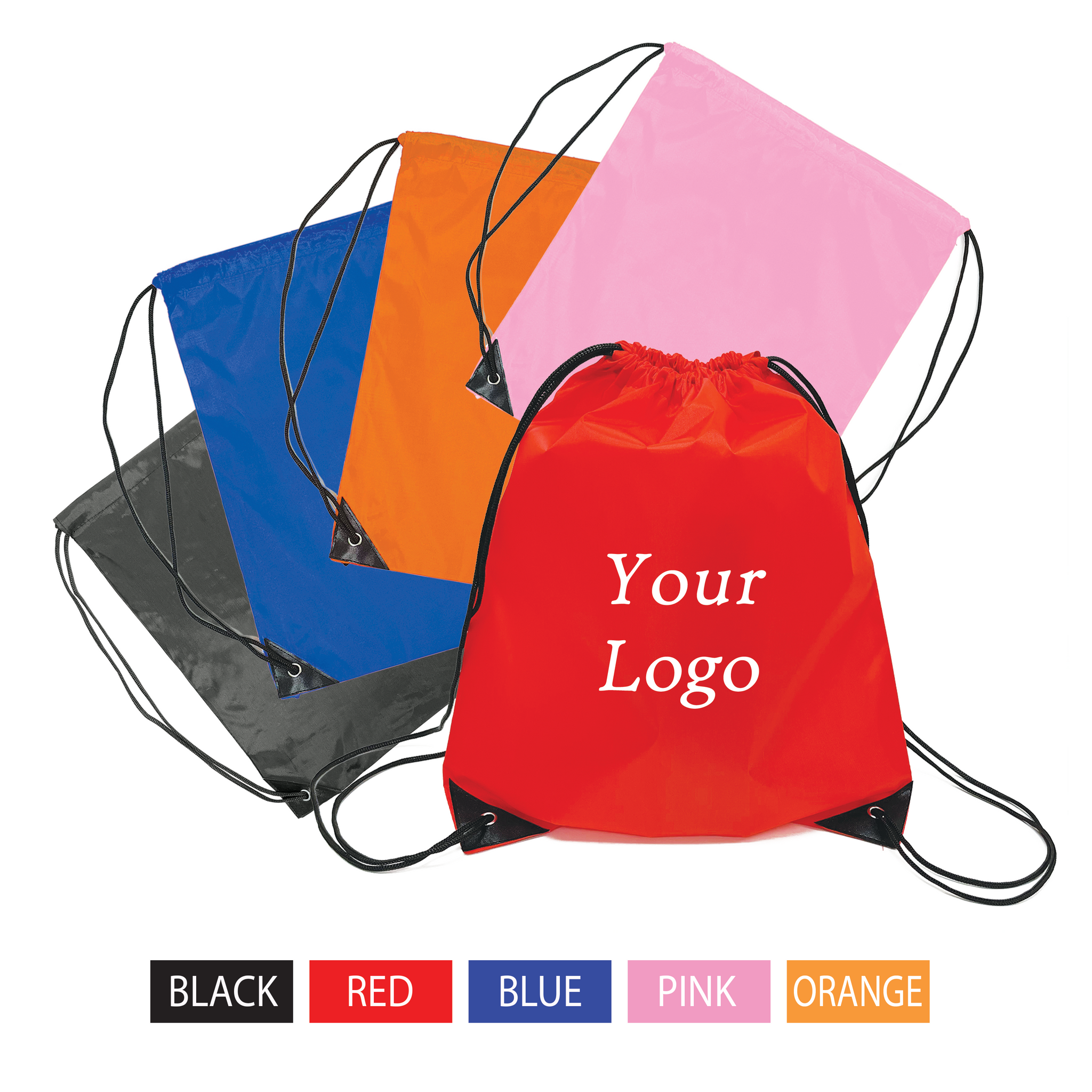 Promotional drawstring backpack with logo