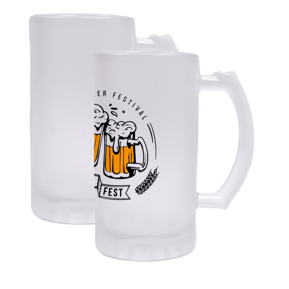 Frosted Beer Stein - Full Colour Artwork Sublimation Printed