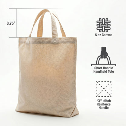Small Carrier Canvas Tote Bag 10” W x 12.5” H -5oz
