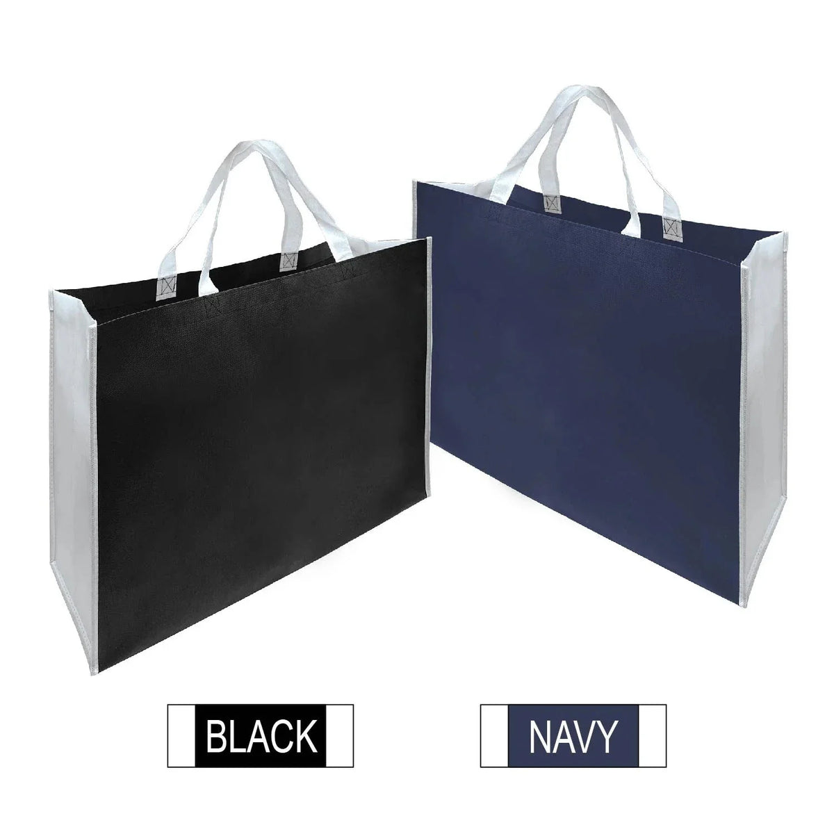 Jumbo Heavy Duty 2 Tone Mixed Colour Promotional Non-Woven Shopping Bag Bulk 20 pcs/Pack - 20"W x 8"D x 16"H - 100gsm