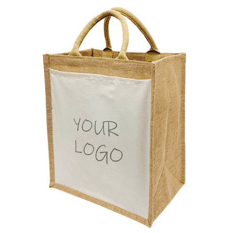 A jute shopping bag with custom design