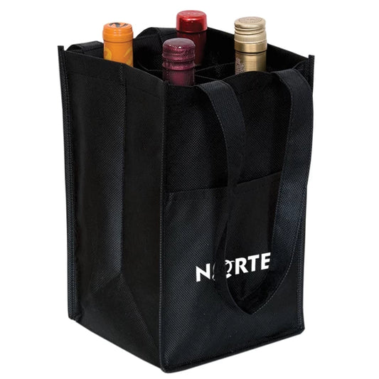 4-Bottle Non-Woven Wine Bag 7”W x 6.75”D x 12”H - 80gsm