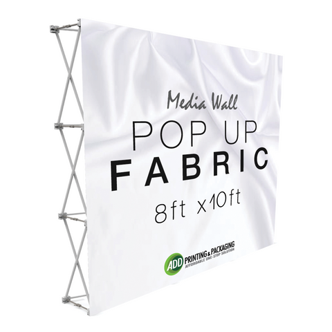 Fabric POP Up Banner / Media Wall with Velcro - 10ft x 8ft