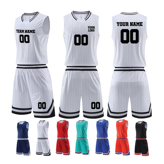 Kids Size Basketball Uniform with Jerseys and Shorts - Custom Team Logo, Name, and Number Printed