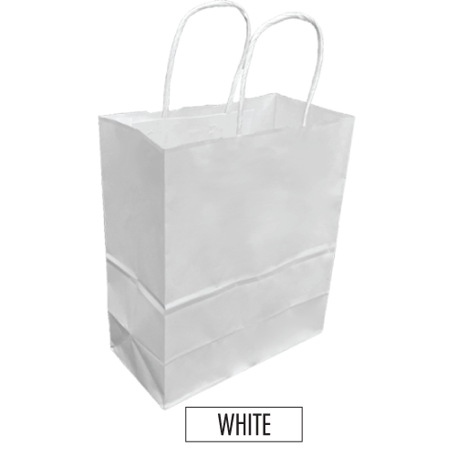 White paper bags with handles