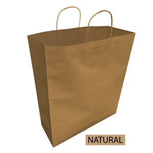 Bulk 250pcs per Box -  Plain/Blank Kraft Paper Bags - Large Size 16"W x6"D x 19.25"H