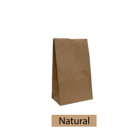 Plain/Blank Kraft SOS Grocery Bag - Bulk 500 pcs per Box - (#5) 5.25"W x 3.25"D x 10.75"H
