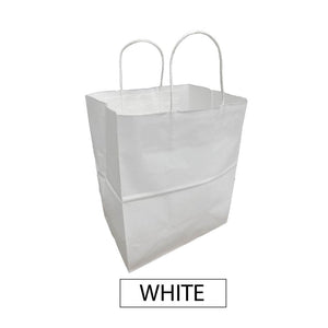 Bulk 250pcs per Box - Plain/Blank White Paper Bags - Bistro Size 10"W x6.75"D x 12"H