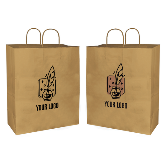 Eco-friendly Kraft Paper Bag 16"W x 6"D x 19"H - Custom Single Colour or Full Colour logo printed