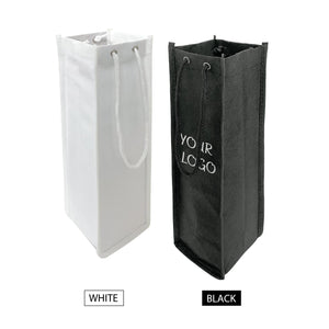 Single Bottle Non-Woven Wine Bag  3.5”W x 3.5”D x 13”H - 80gsm