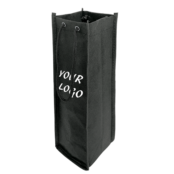 Single Bottle Non-Woven Wine Bag  3.5”W x 3.5”D x 13”H - 80gsm