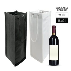 Single Bottle Non-Woven Wine Bag Bulk 10 pcs / Pack 3.5”W x 3.5”D x 13”H - 80gsm