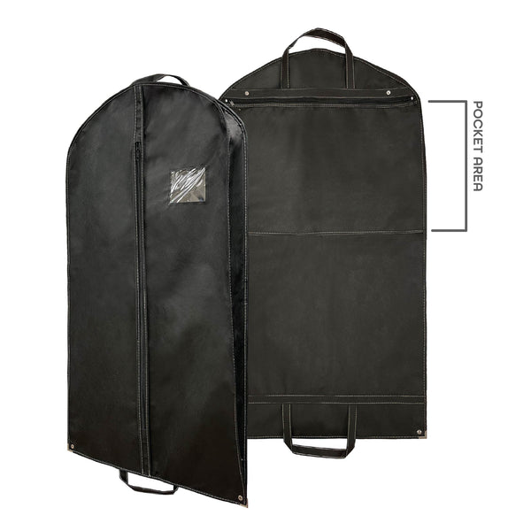Foldable Garment Bags with Side Gusset and Zipper Closure Pocket - 24" x 3" x 42" - 80gsm