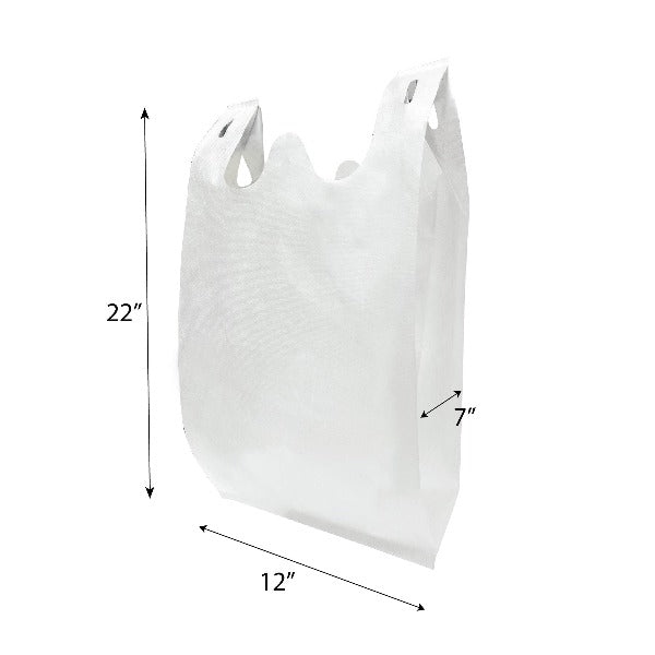 T-Shirt Style Non-Woven Market Bag Bulk 400 pcs per Box 12”W x 7"D x 22”H - 30gsm - Clearence