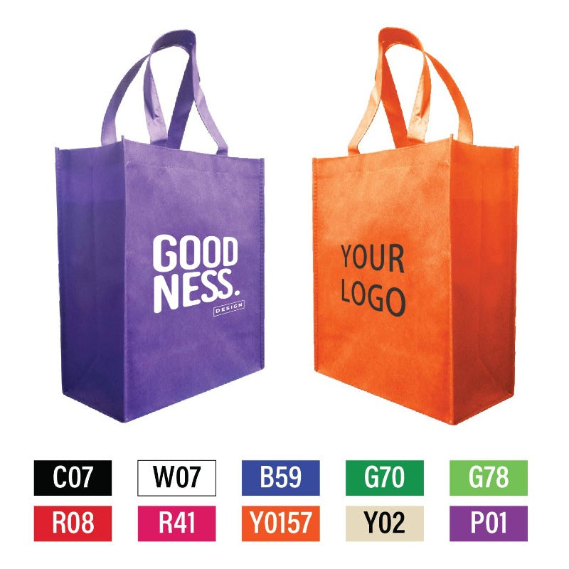 Promotional Non-woven Shopping Bags - Medium 12" x 6" x 14" - 80gsm