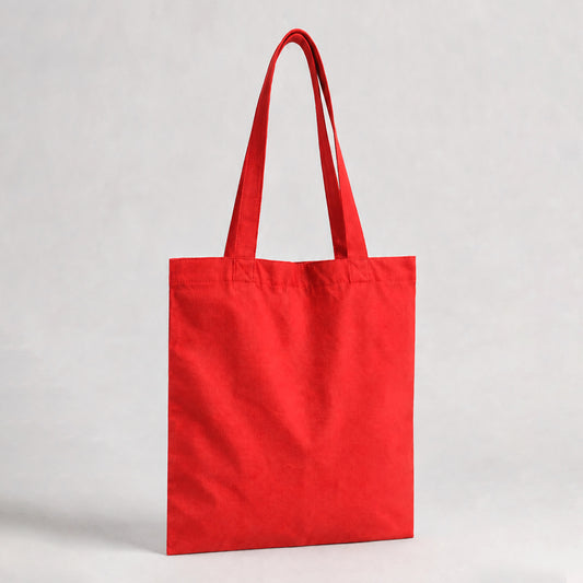 Budget Signature Canada Red Canvas Tote Bag 15"W x 16"H - 5oz with 12" Long Handle