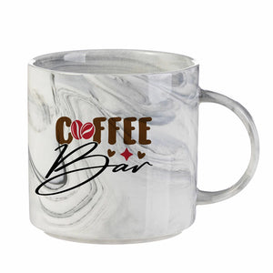 350ml Gray Marble Texture Ceramic Stackable Mug - Full Colour Artwork Sublimation Printed
