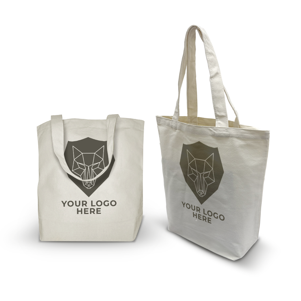 Canvas Promotional Tote Bag 13” W x 5"D x 15” H - 10oz Natural Color