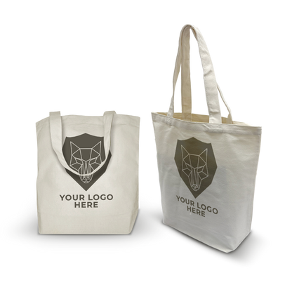 Canvas Promotional Tote Bag 13” W x 5"D x 15” H - 10oz Natural Color