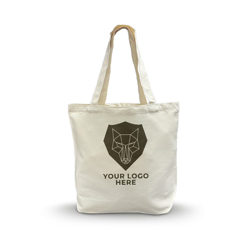 Canvas Promotional Tote Bag 13” W x 5"D x 15” H - 10oz Natural Color