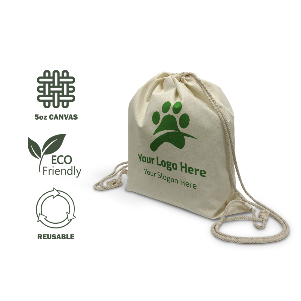 Canvas Drawstring Sports Backpack - 16"W x 17.5"H - 5oz