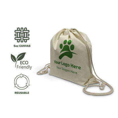Canvas Drawstring Sports Backpack - 16"W x 17.5"H - 5oz
