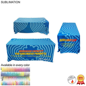 Full Colour Sublimated Table Cloth for 6' table - Drape style, 4 sided, Closed Back