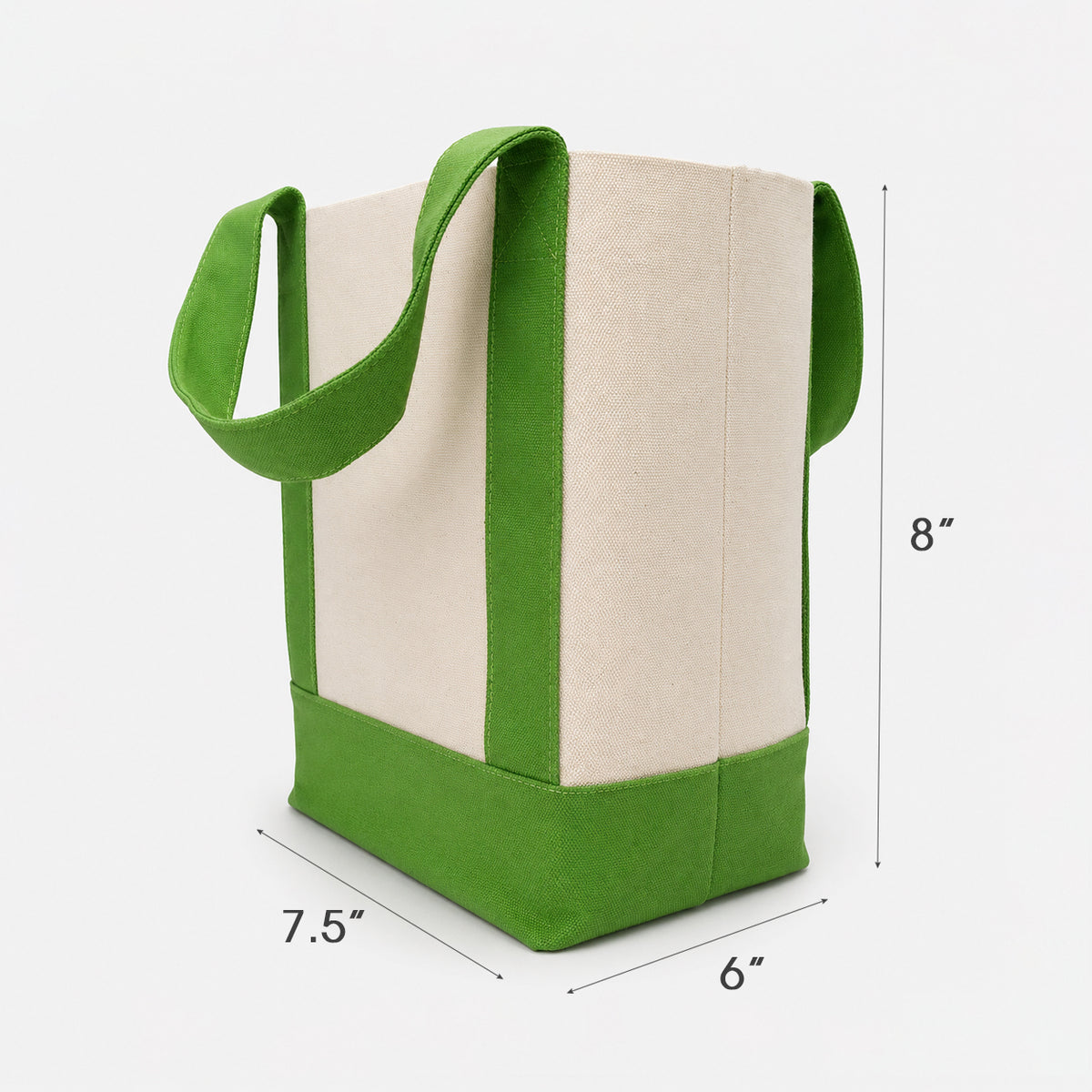 Trader Joe Mini Two-Tone Canvas Carryall Tote Bags 12oz - 12.5"W x 6“Dx 11"H
