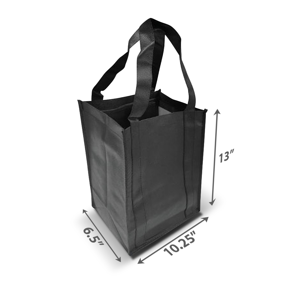 6-Bottle Non-Woven Wine Bag 10.25”W x 6.5"D x 13”H - 100gsm