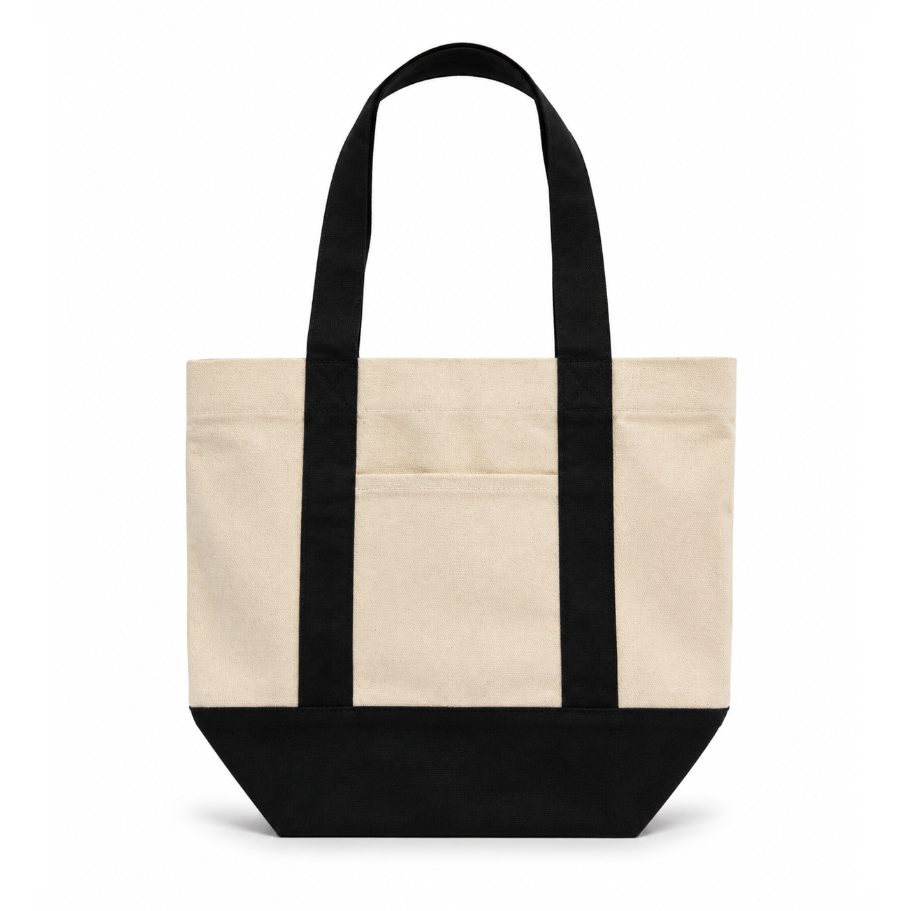 Trader Joe Mini Two-Tone Canvas Carryall Tote Bags 12oz - 12.5"W x 6“Dx 11"H