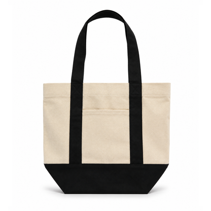 Trader Joe Mini Two-Tone Canvas Carryall Tote Bags 12oz - 12.5"W x 6“Dx 11"H