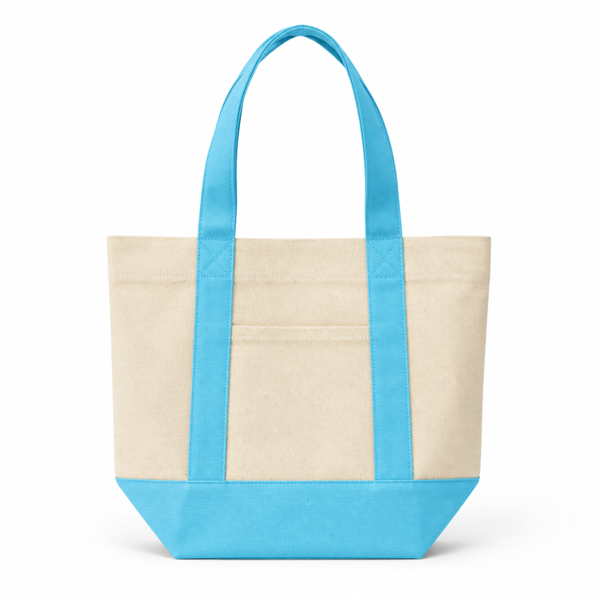 Trader Joe Mini Two-Tone Canvas Carryall Tote Bags 12oz - 12.5"W x 6“Dx 11"H