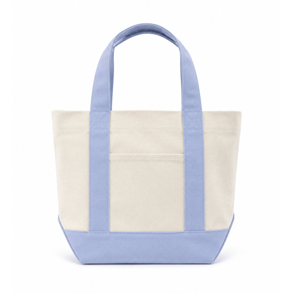 Trader Joe Mini Two-Tone Canvas Carryall Tote Bags 12oz - 12.5"W x 6“Dx 11"H