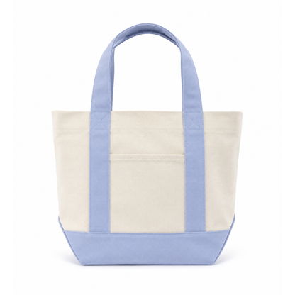 Trader Joe Mini Two-Tone Canvas Carryall Tote Bags 12oz - 12.5"W x 6“Dx 11"H