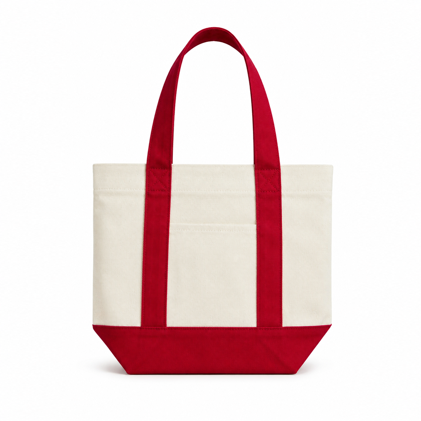 Trader Joe Mini Two-Tone Canvas Carryall Tote Bags 12oz - 12.5"W x 6“Dx 11"H