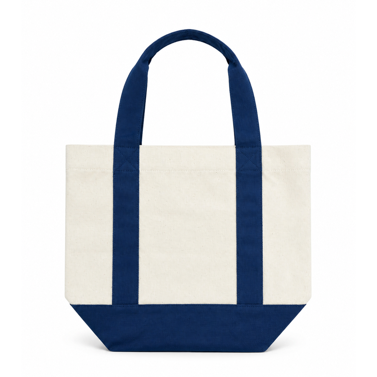 Trader Joe Mini Two-Tone Canvas Carryall Tote Bags 12oz - 12.5"W x 6“Dx 11"H