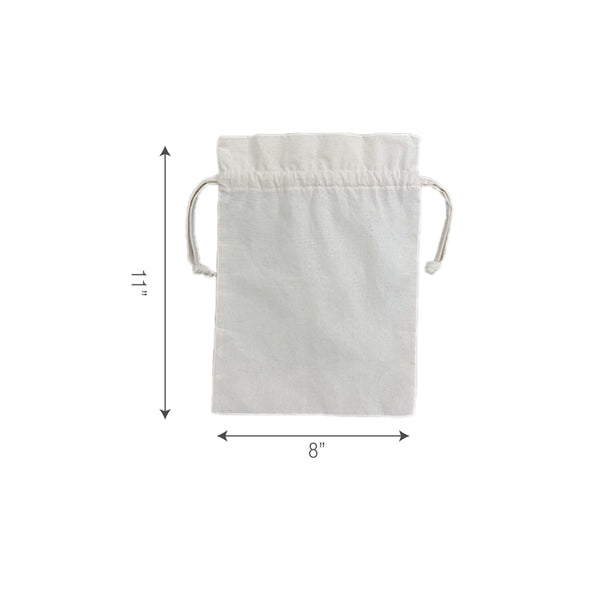Bulk 10 pcs / Pack - 8"W x 11"H Canvas Accessory Drawstring Bag - 5oz