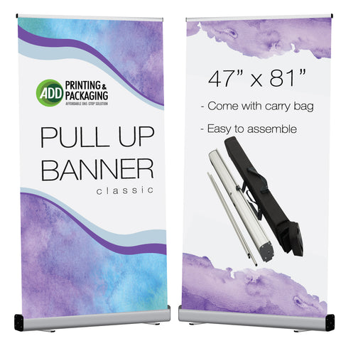 Classic Style Pull Up Banner 47" x 81"