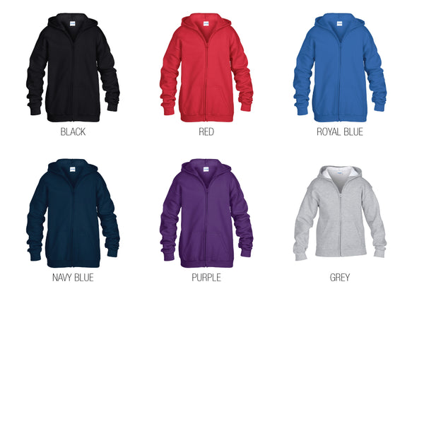 Gildan Heavy Blend™ 50/50 Full-Zip Hooded Sweatshirt Hoodie G186B - Youth