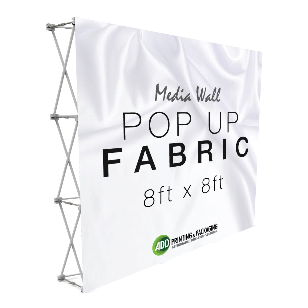 Fabric POP Up Banner / Media Wall with Velcro - 8ft x 8ft