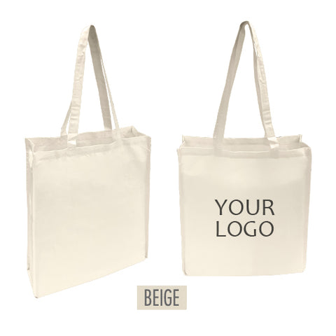 White Initial & Name Canvas Tote Bag, Size/Dimension: 15(h) X 13.5(w) Inch