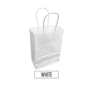 Bulk 250pcs per Box -  Plain/Blank White Paper Bags - Mini Size 5"W x 3"D x 8"H