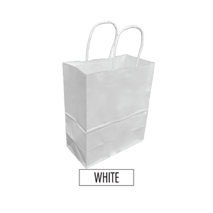 Bulk 250pcs per Box -  Plain/Blank White Paper Bags - Petite Size 8"W x 4"D x 10"H