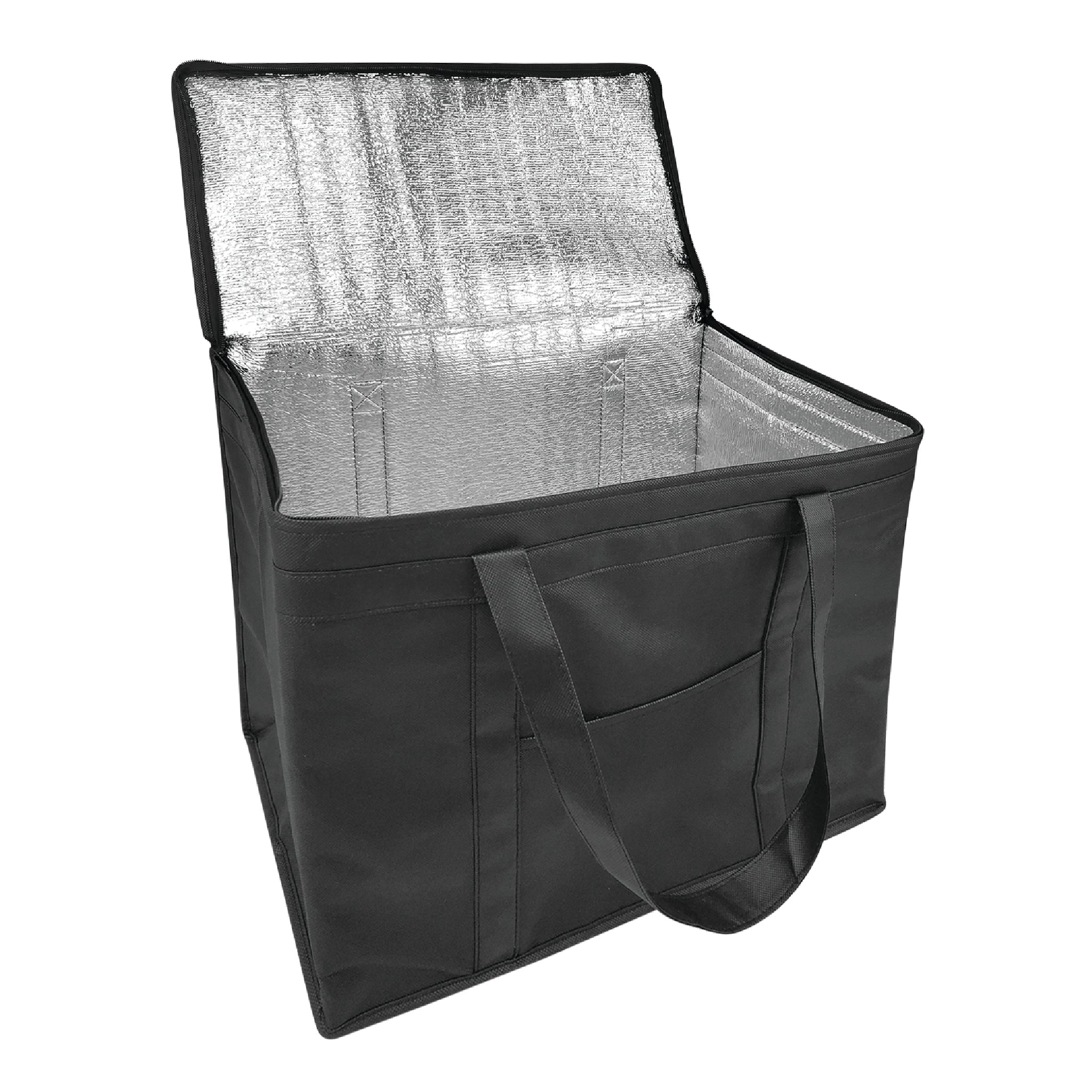 Jumbo Non-woven Delivery Cooler Bag with Zipper Closure 18”W x 10"D x 14”H - 2.5mm insulation