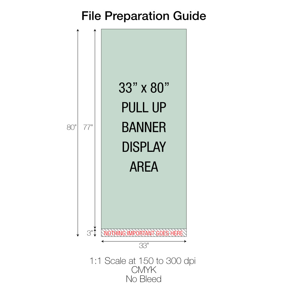 Waterdrop Base Style Pull Up Banner 33" x 80"